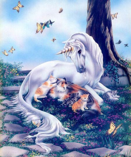 Fantasy Unicorn with Kittys