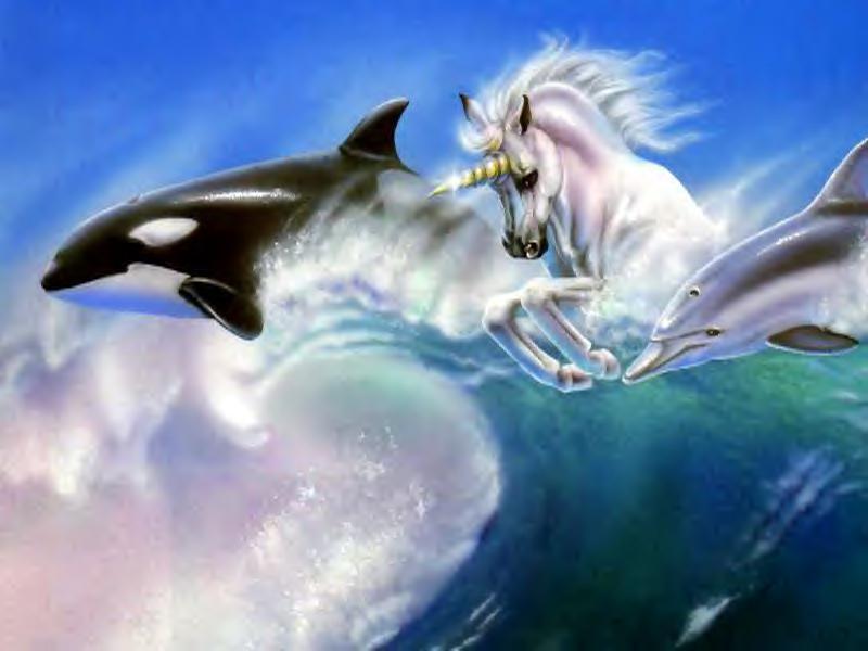Scene Whale with Unicorn