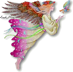 Colorful Angel with Colorful Dove