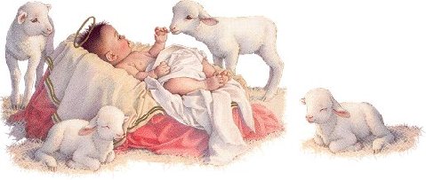Jesus Baby with Lambs