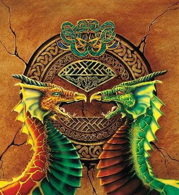 Red Green Dragon Heads