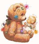 Bear Christmas Lights Angel