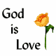 God Is Love Flower and Blue Bird