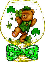 St Padys Day Bear Glass