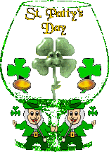 St Patys Day Clover Dance Glass
