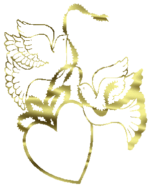 Golden Doves with Heart