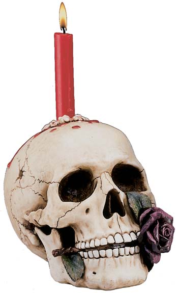Skull and Roses Candle Holder