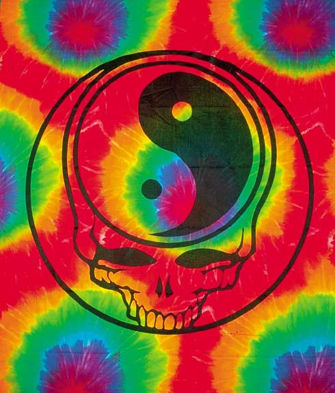 Ying Yang Tye Dye Skull