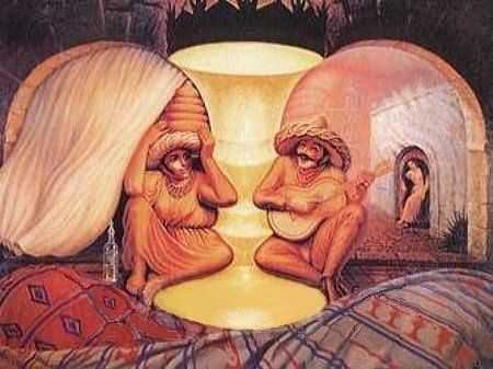 Optical Illusion Faces Goblets and More
