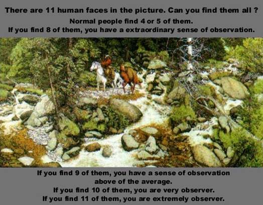 Optical Illusion Find the Faces