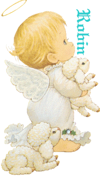 Lambs with Angel Prayers Robin
