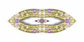 Sparkle Purple Gold Broach