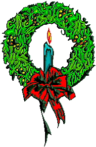 Wreath Candle Red Ribbon