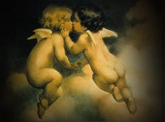 Angels Babies Kissing
