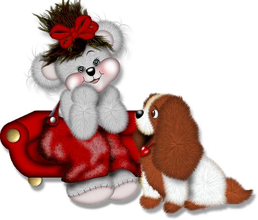 Christmas Bear and Dog