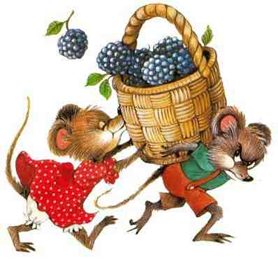 Animal Mice with Berries