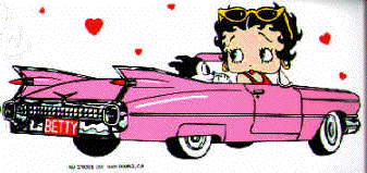 Cards Betty Boop Pink Car
