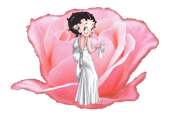 Cards Betty Boop Pink Rose White Gown
