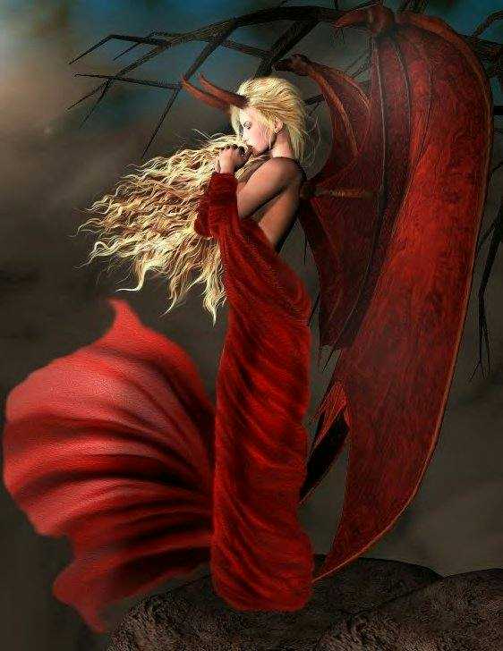 Fantasy Devil Woman Red