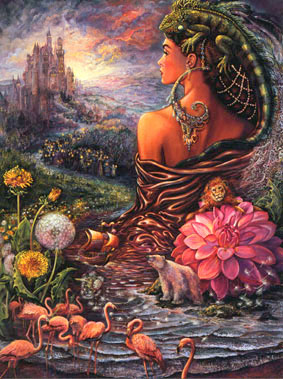 Fantasy Flamingo Lady