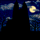 Halloween Castle Lightning Bats