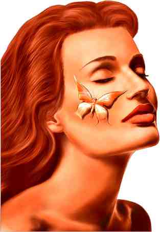 Humanoid Woman Butterfly Face