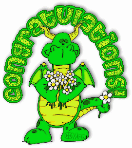 Cards Congrats Green Dragon