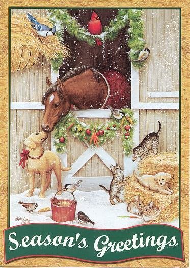 Cards Christmas Horse Country