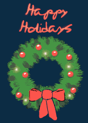 Cards Happy Holid Wreath