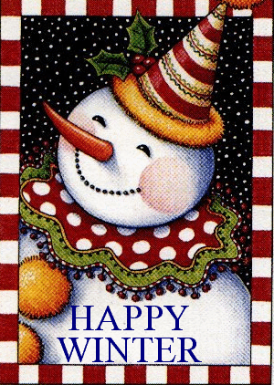 Cards Happy Winter Snoman