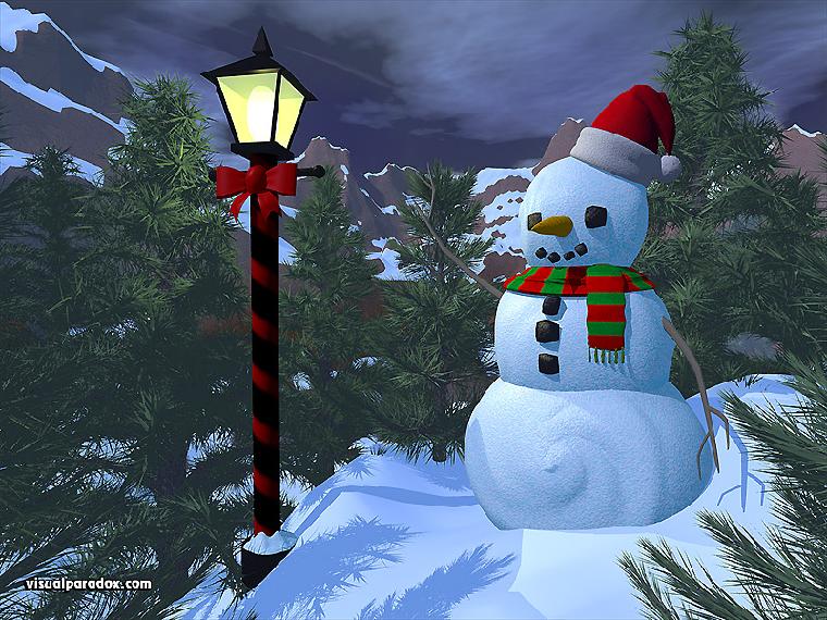 Cards Snowman Lamp
