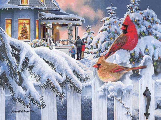 Cards Snowy Cardinal Pair