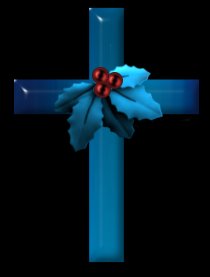 Cards Christmas Blue Holly Cross