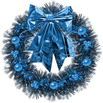 Cards Christmas Blue Wreath Balls