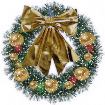 Cards Christmas Golden Wreath Balls