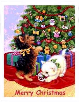 Cards Christmas Pup Kitty