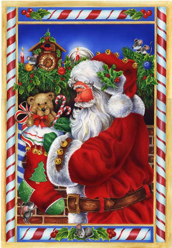 Cards Christmas Santa Toys Candy Canes