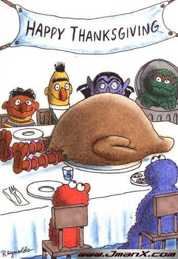 Cartoon Big Bird Thanksgiving