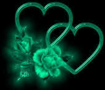 Hearts Green Rose