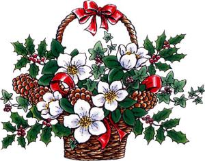 Christmas Holly Bskt