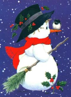 Christmas Snowman Chickadee