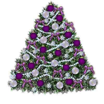 Christmas Tree Purp Pnk Bows