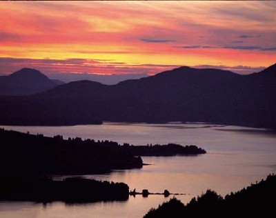 Sunset Mountains & Lake