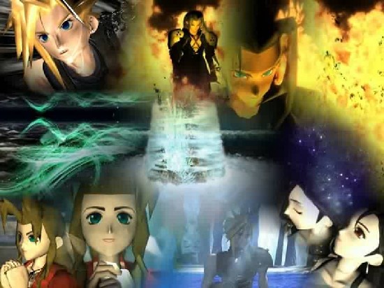Aeris, Clad, Tifa & Sephiroth
