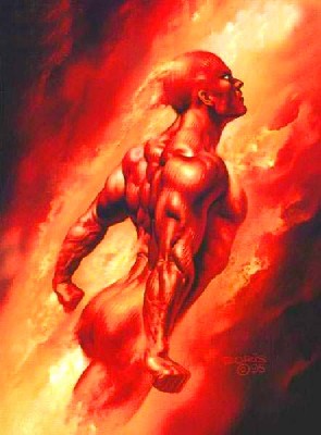 Boris Vallejo Fantasy Art Marvel Comics' Fantastic 4's Torch