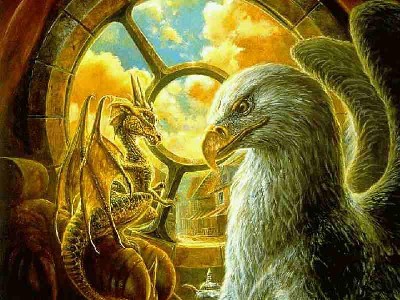 Gold Dragon with Griffin