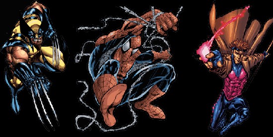 Wolverine, Spiderman and Gambit