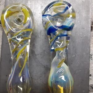 25 Glass Pipes - Inside Out Silver Fumed