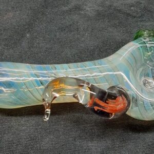 Glass Pipe - Silver Fumed Spoon With Horn