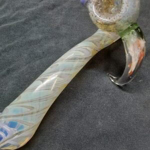 Glass Pipe - Silver Fumed Sherlock With Horn